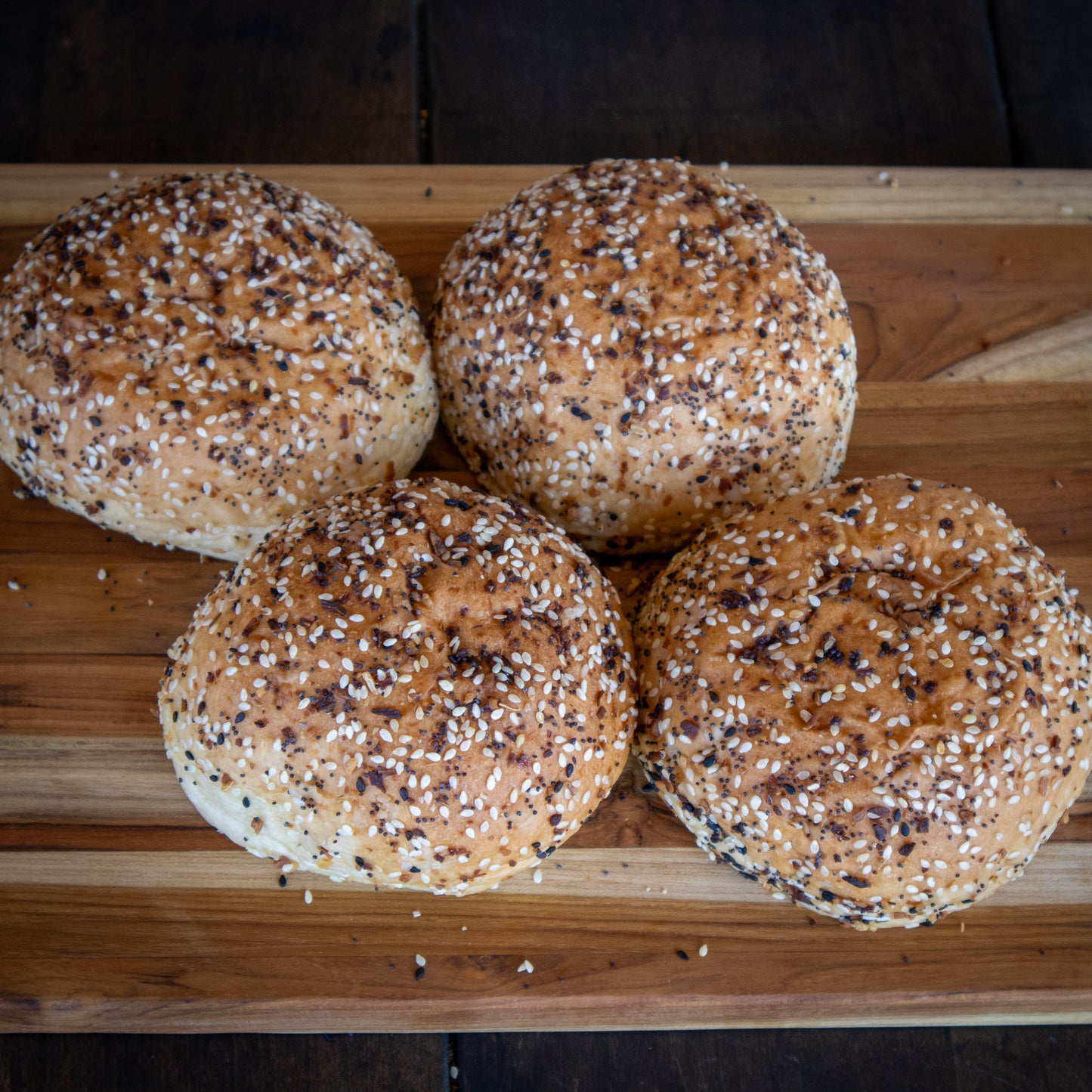 Brioche Burger Bun Everything Topping - 4 Pack