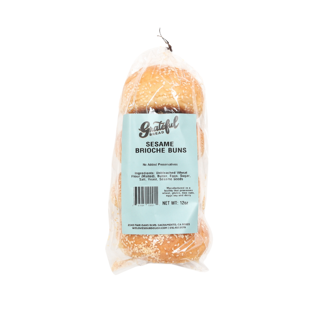Sesame Brioche Burger Bun - 4 Pack
